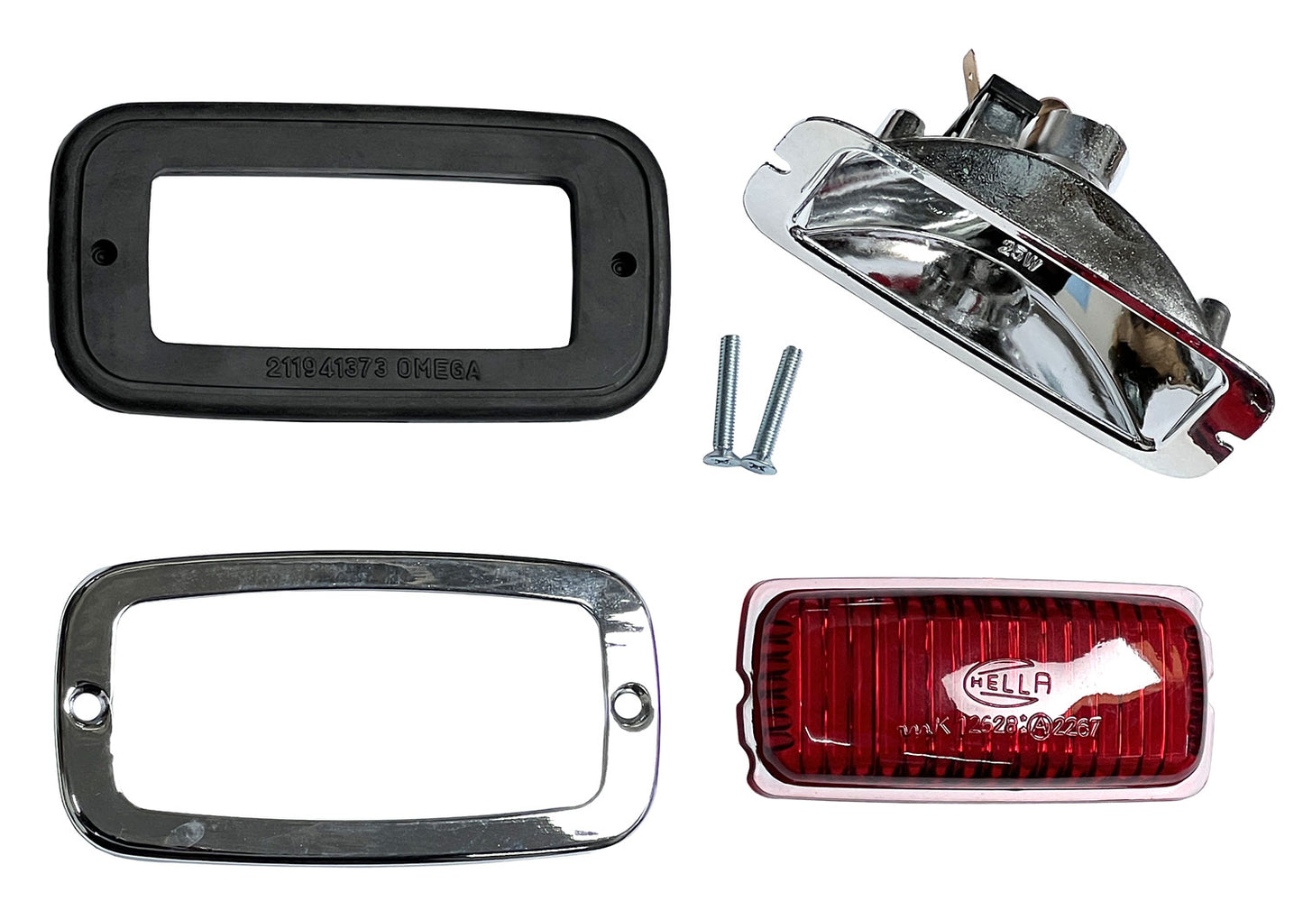 Back Up Light Light Assembly, VW Bus, Red, Hella