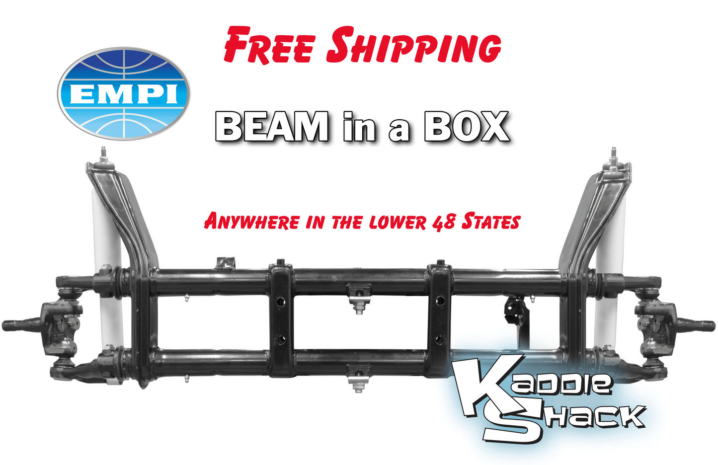 EMPI Adjustable Front Axle Beam, Ball Joint, Stock Width, Stock Spindles, Disc Brake