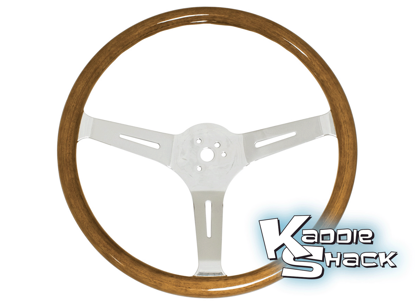 EMPI Classic Wood Steering Wheel, 7/8" Thick Grip With Adapter