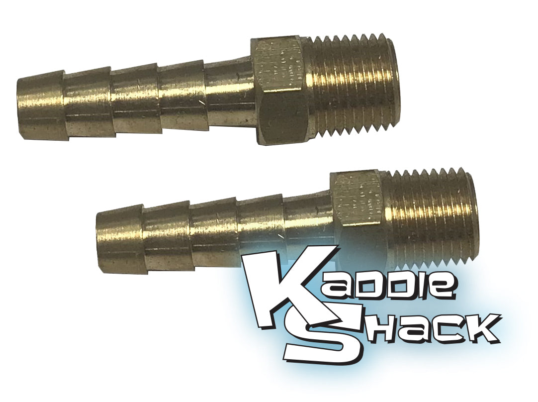 1/4" Barb x 1/8" MPT Fuel Fittings, Pair