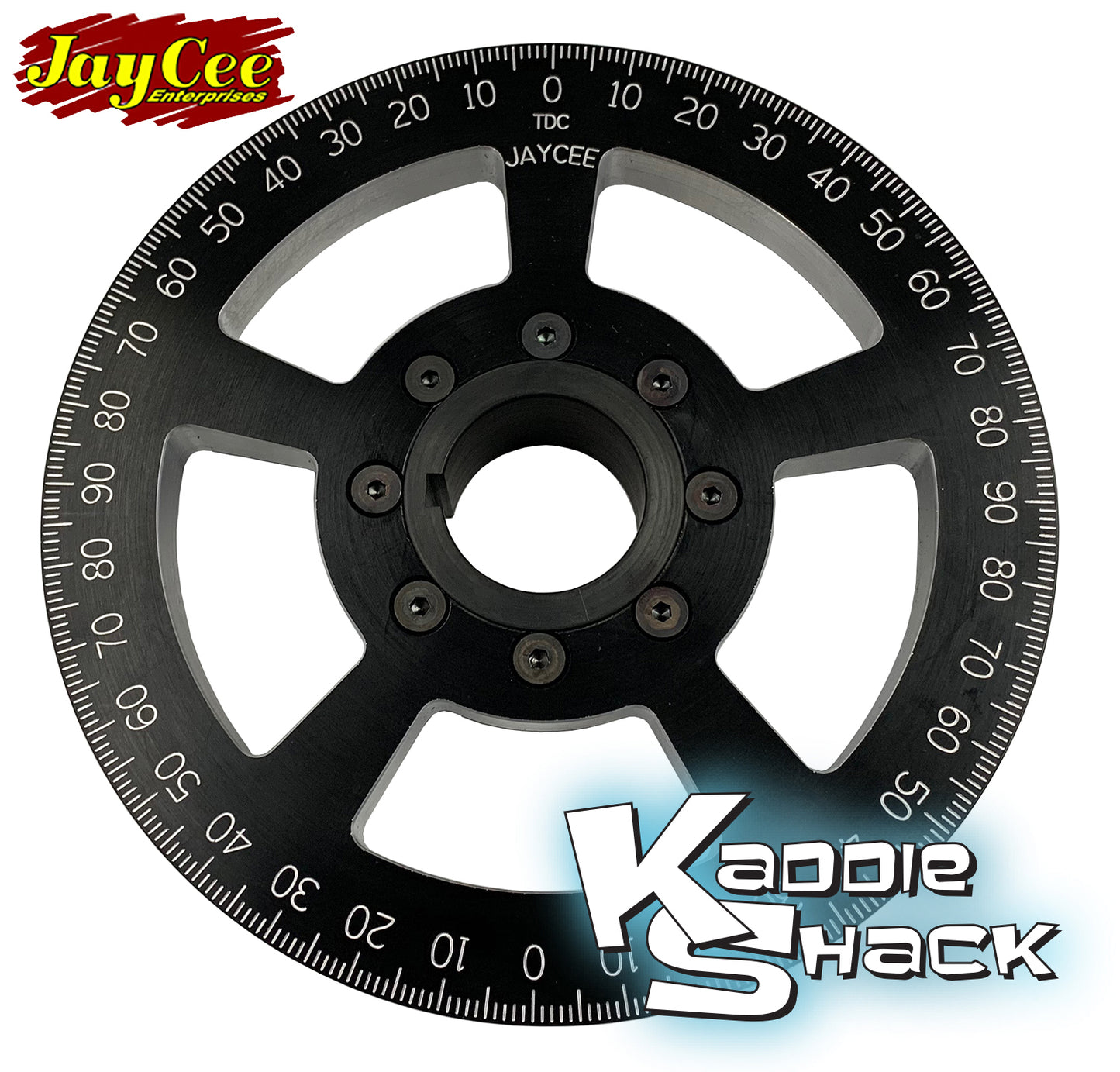 Jaycee "California Cooling" SAND SEAL Pulley, 7" Black, Engraved