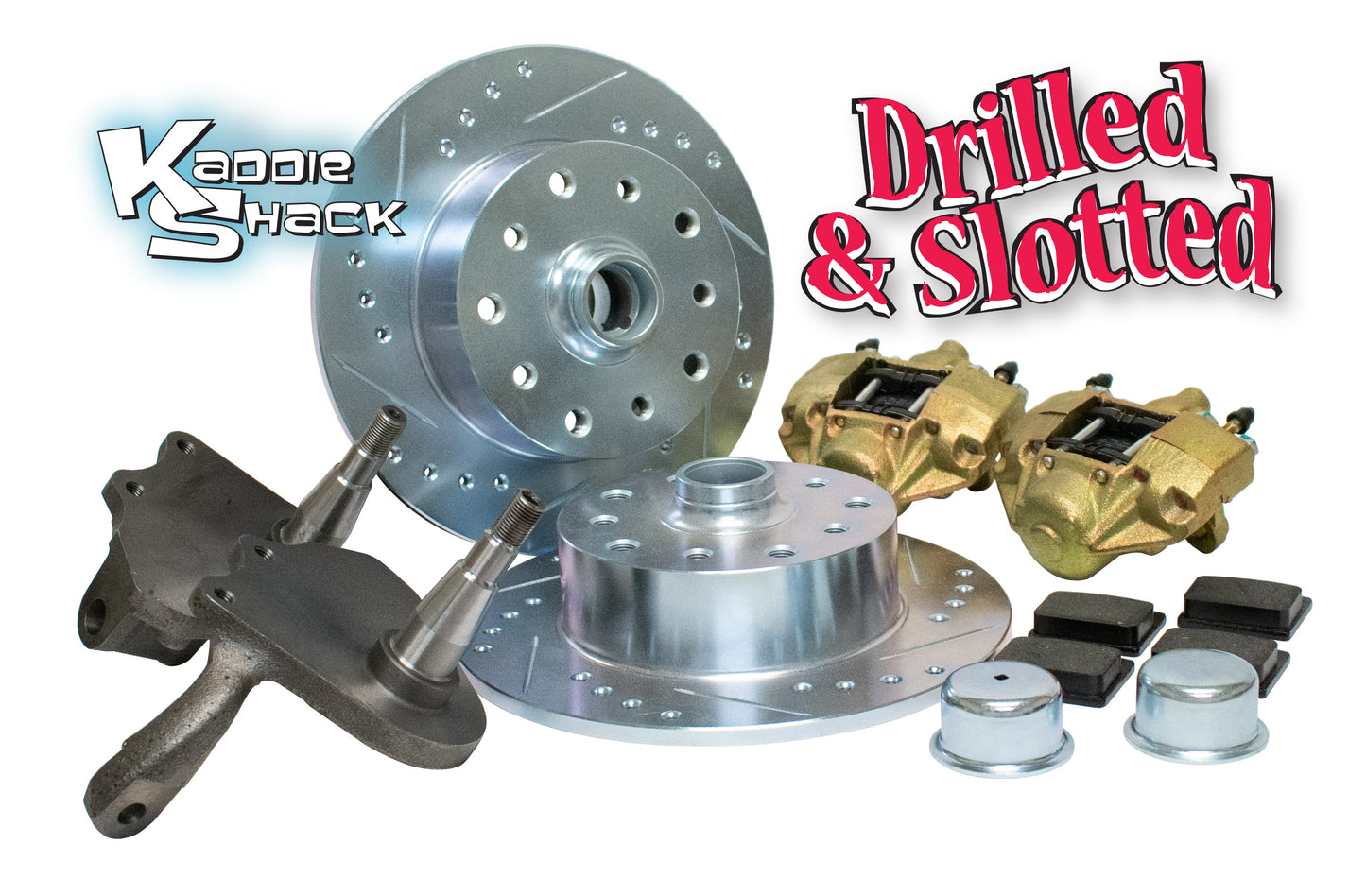 DELUXE Link Pin Porsche/Chevy Disc Brake Kit with Drop Spindles