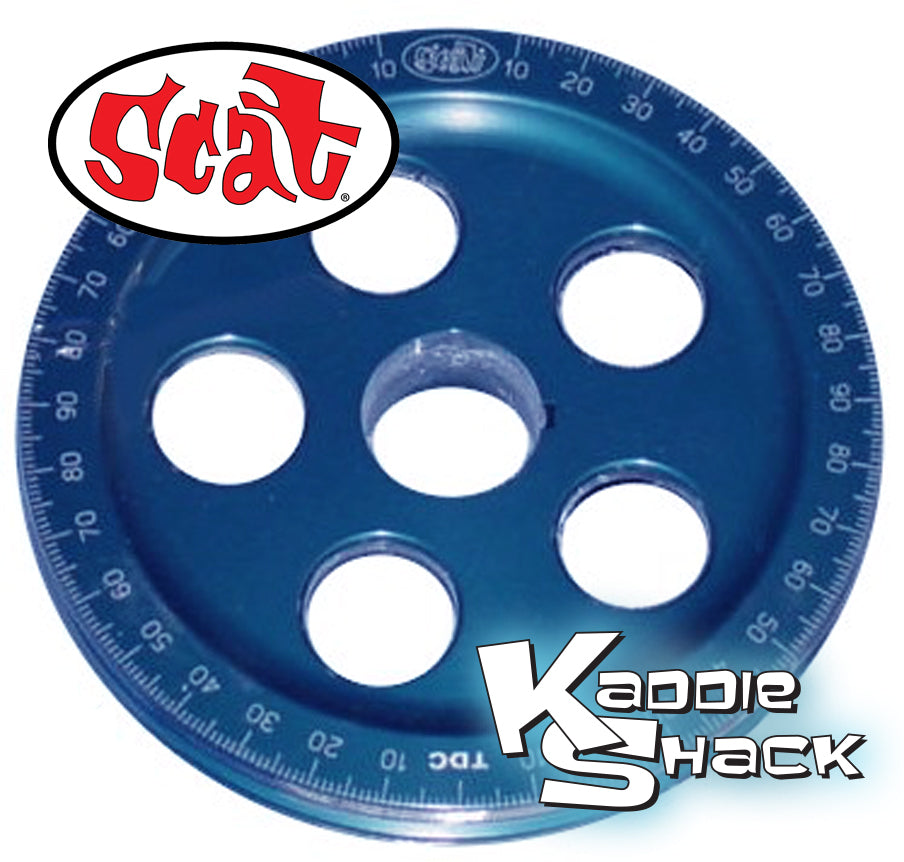 SCAT Santana Billet Crankshaft Pulley, Laser Engraved, Blue