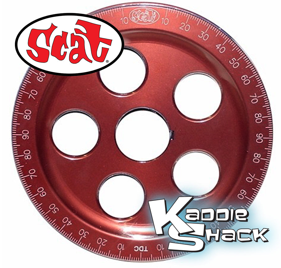 SCAT Santana Billet Crankshaft Pulley, Laser Engraved, Red