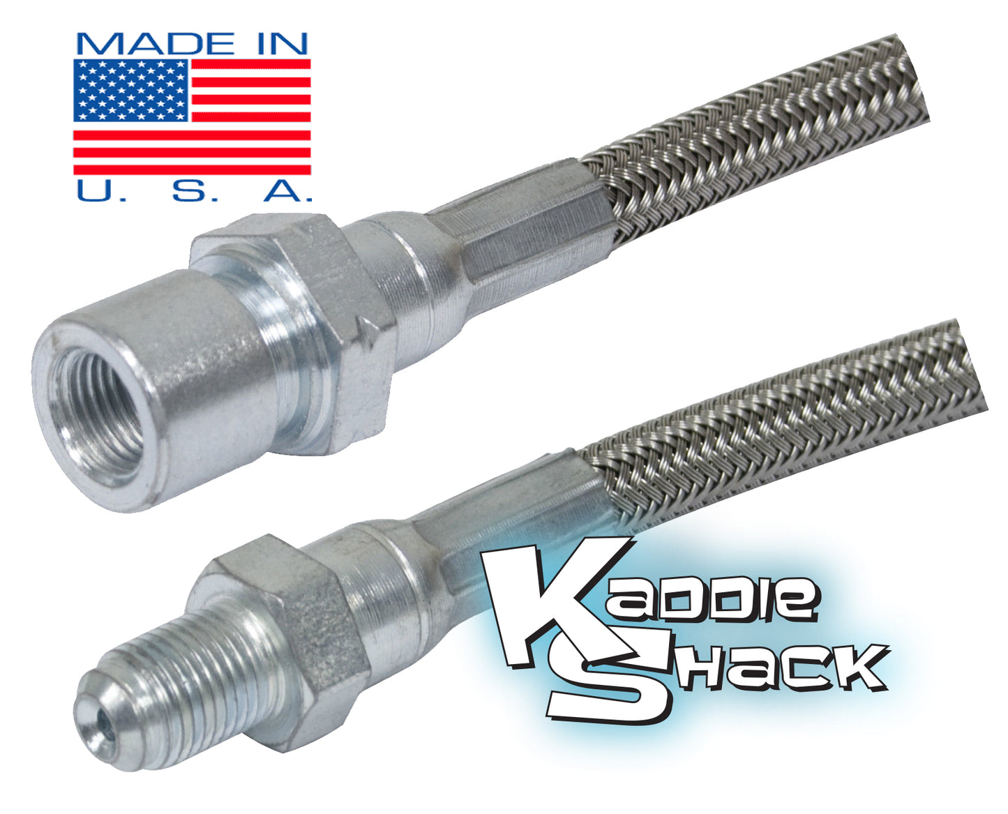 Stainless Steel Braided Brake Hose, 24", M/F Custom Length