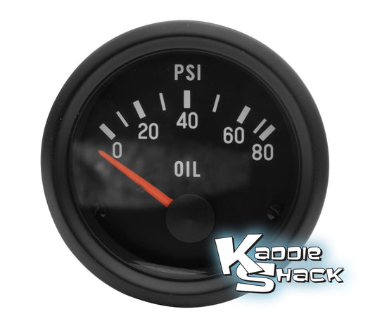 Oil Pressure Gauge, 0-80 lbs. 52mm, 2-1/16"