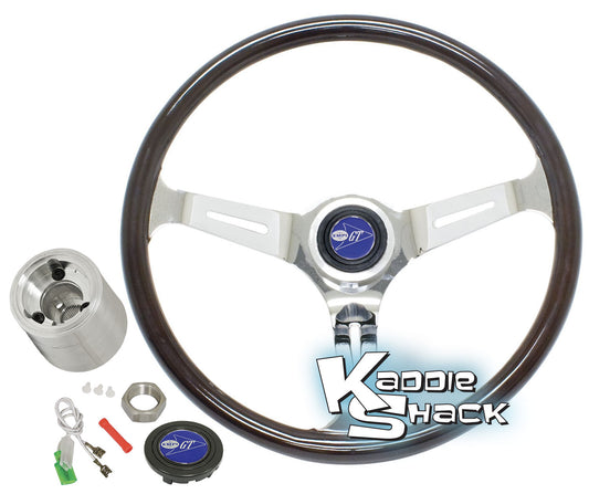 EMPI Classic Dark Wood Steering Wheel Kit,  With Adapter
