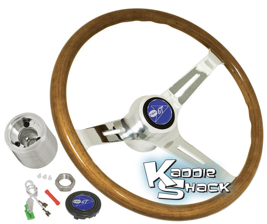 EMPI Classic Light Wood Steering Wheel Kit,  With Adapter