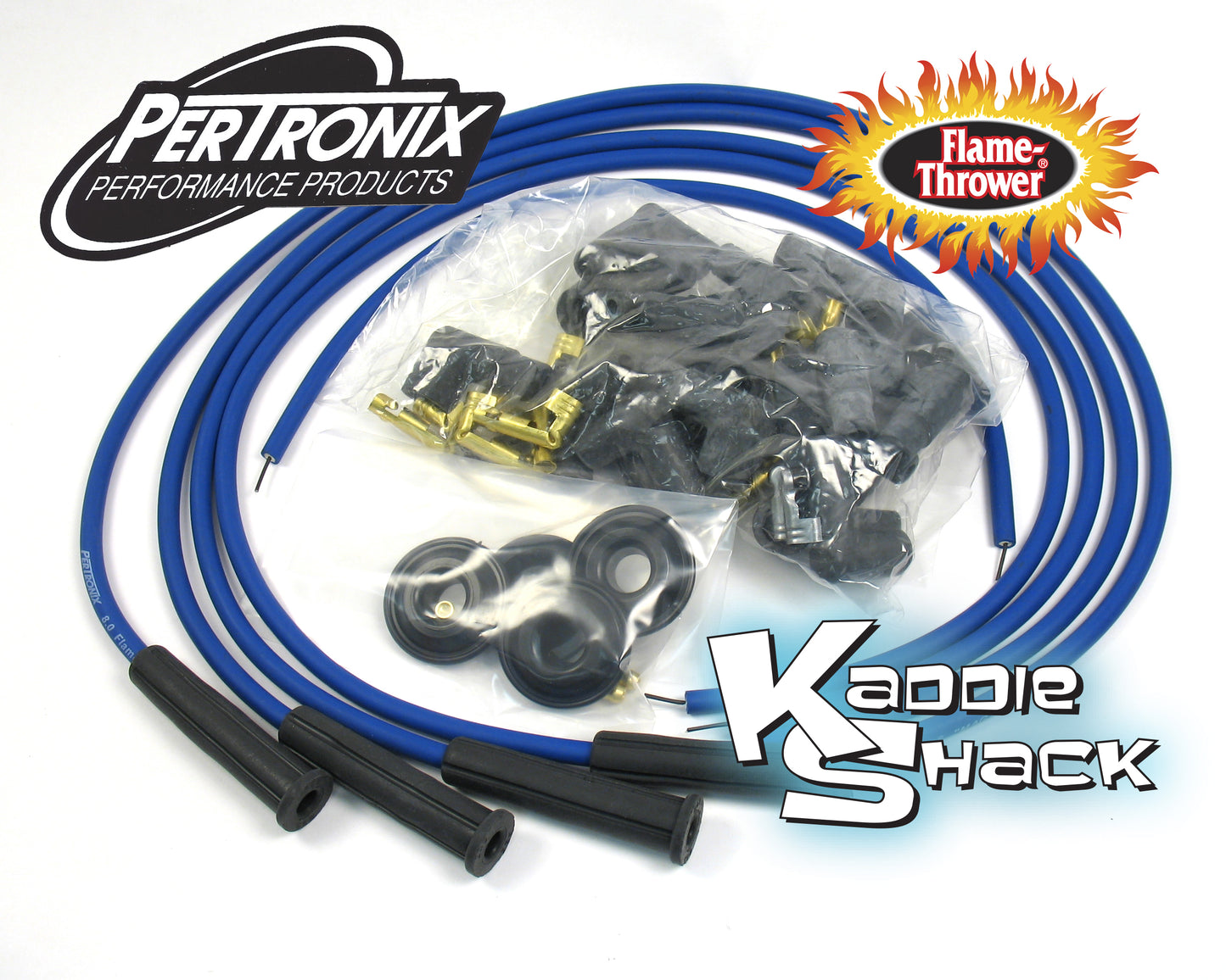Pertronix Flame-Thrower 8mm Cut-To-Length Spark Plug Wires Blue