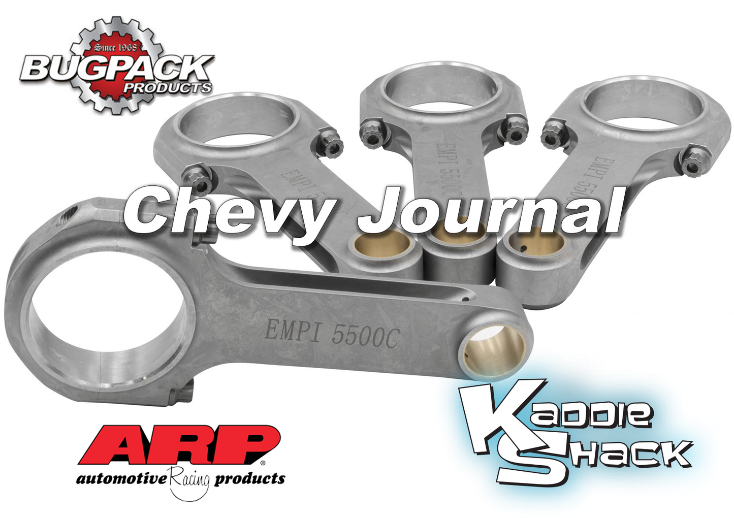 Bugpack Forged 4340 Chromoly H-Beam Rods, 5.5" Chevy Journal