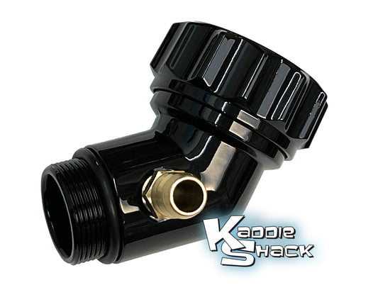 Aluminum Angled Oil Filler With Vent & Billet Cap, Black