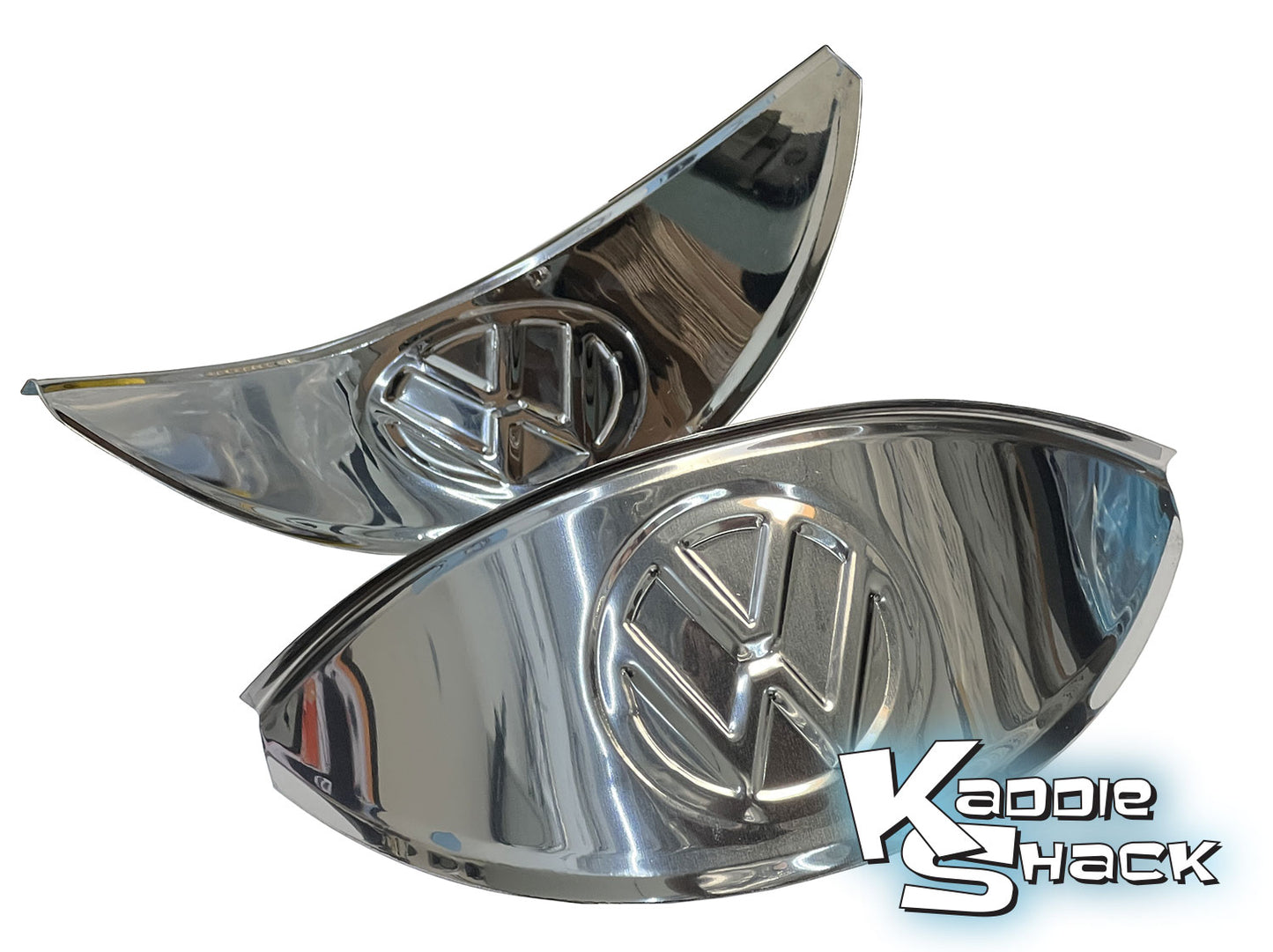 Stainless Steel Headlight Eyebrows With VW Logo, Pair