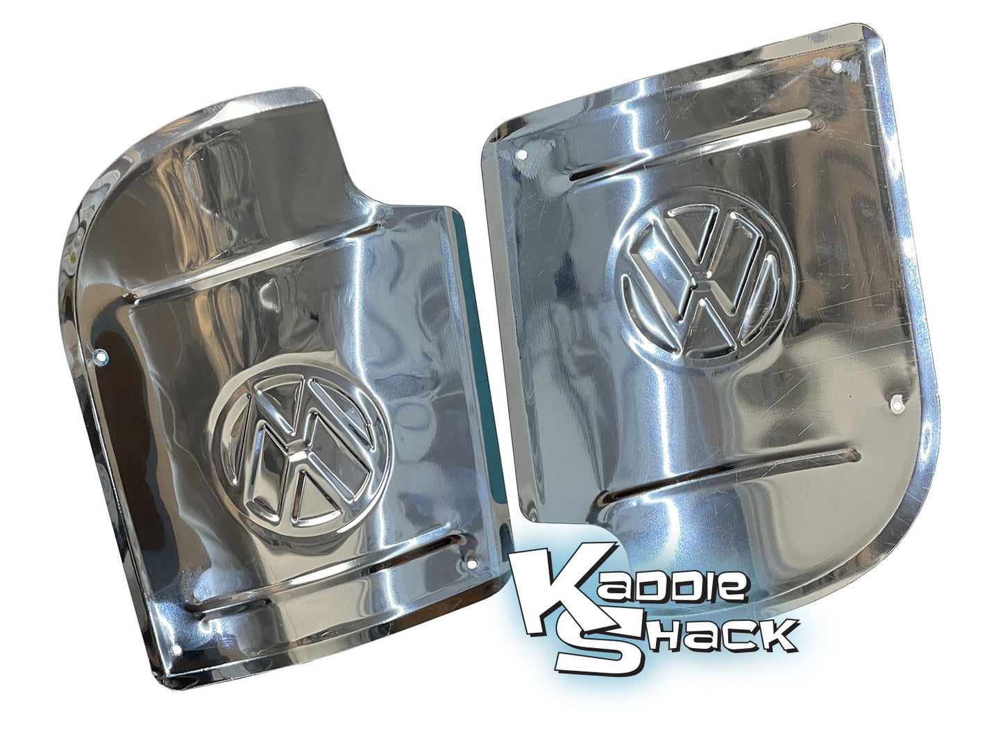 Gravel Guards, Stainless, Rear With VW Logo, Pair, All Bugs