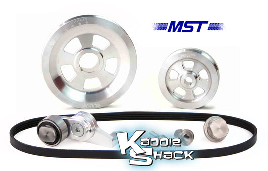 MST Renegade Serpentine Belt Pulley System, Silver Anodized