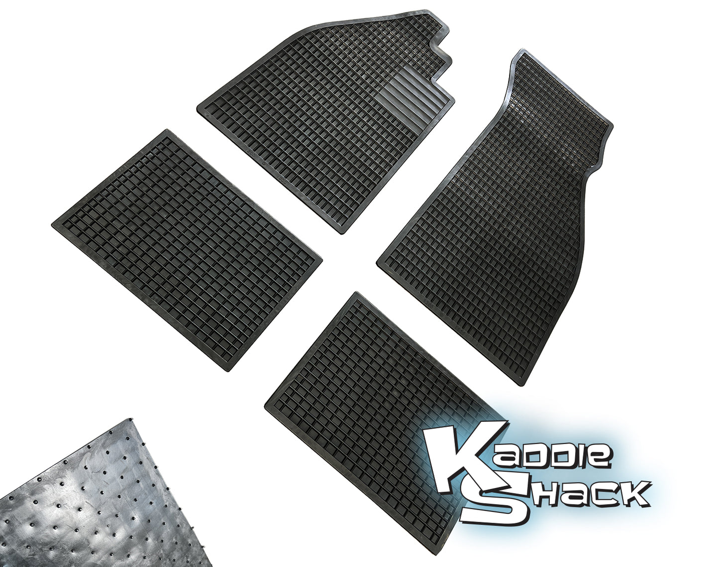 VW Bug All Weather Rubber Floor Mats, Set/4, Black