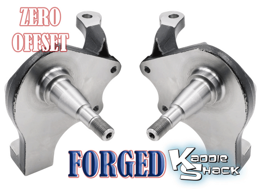 ZERO OFFSET Forged 2-1/2" Drop Spindles for Ball Joint Type 1 w/ Disc Brakes