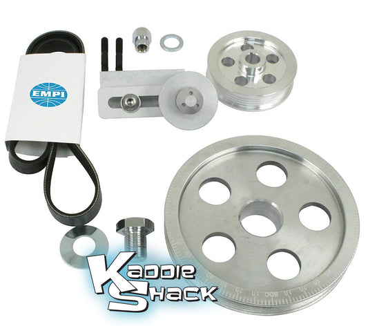 Serpentine Belt and Pulley System, Billet Aluminum, Polished