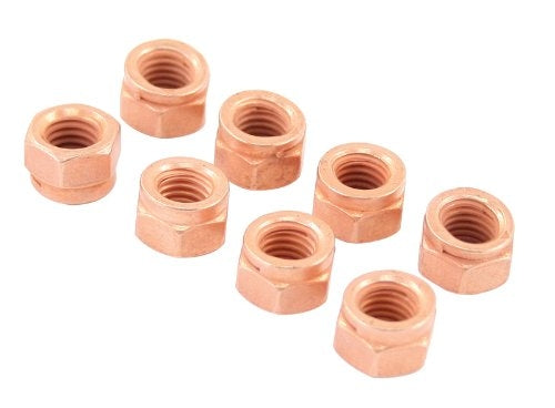 Copper Coated Exhaust Nut, 8mm, pack of 8