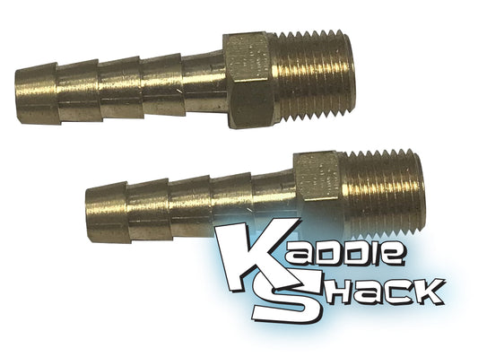 1/4" Barb x 1/8" MPT Fuel Fittings, Pair