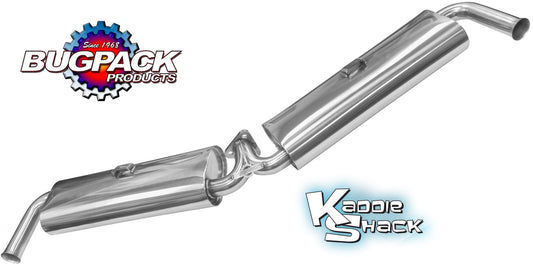 Bugpack Stainless Dual Quiet Pack Mufflers For 1-3/8" Header