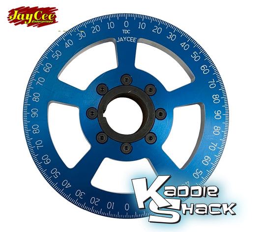 Jaycee "Street Racer" Pulley, 6" Diameter Blue, CNC Engraved