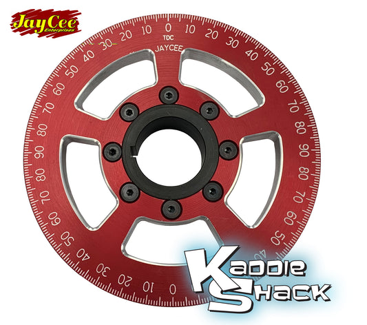 Jaycee "Street Racer" Pulley, 6" Diameter Red, CNC Engraved