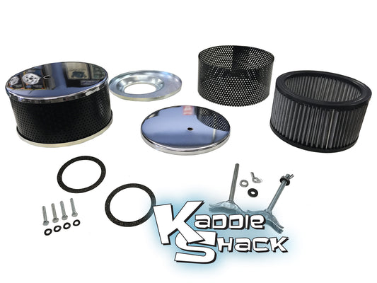 "Old School" Vintage Style Air Cleaners, Chrome/Black