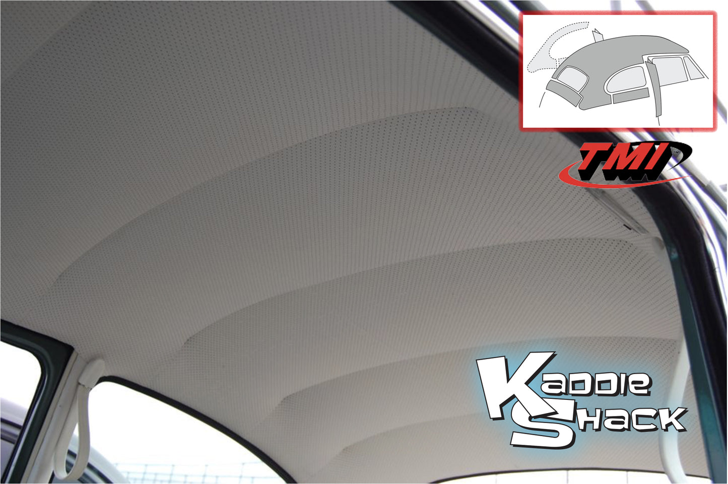 Headliner, Ivory, Fits '47-'67 Bug Sedan, Perforated Vinyl