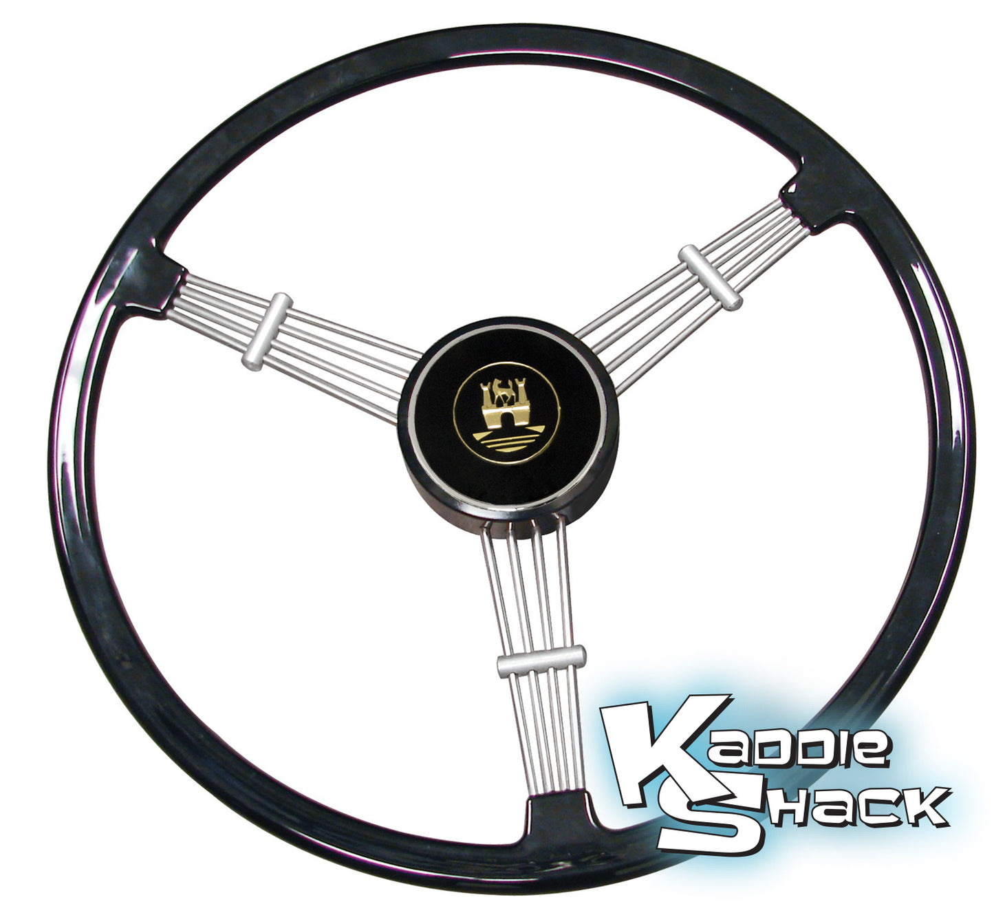 Banjo Style Steering Wheel With Horn Button, Black
