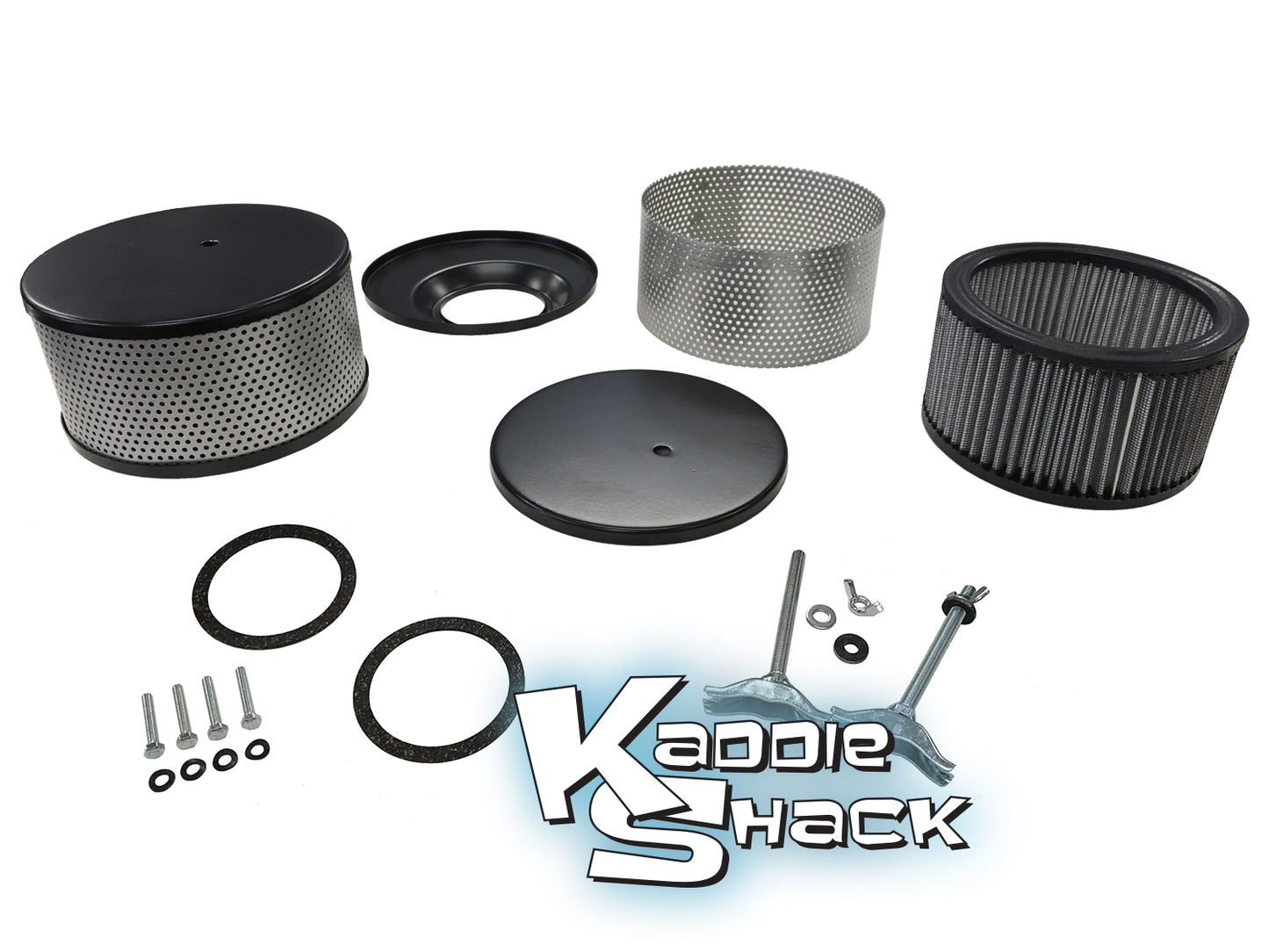 "Old School" Vintage Style Air Cleaners, Black/Metallic