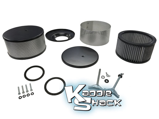 "Old School" Vintage Style Air Cleaners, Black/Metallic