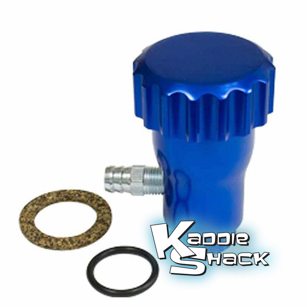 Oil Filler With Vent, Blue Aluminum Anodized With Billet Cap