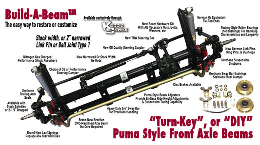 Build-A-Beam™ Link Pin Front Puma Style Adjustable Axle Beam