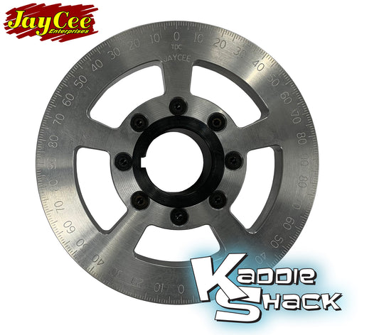 Jaycee "Street Racer" Pulley, 6" Diameter Silver, CNC Engraved