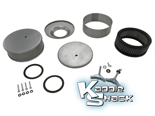 Low Profile "Old School" Style Air Cleaners, Metallic/Metallic
