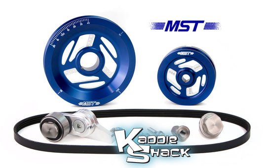 MST Raptor Serpentine Belt Pulley System, Blue Anodized