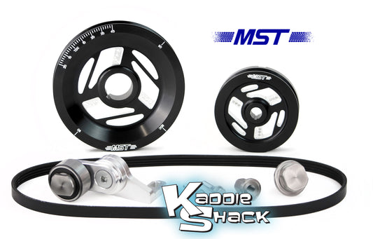 MST Raptor Serpentine Belt Pulley System, Black Anodized