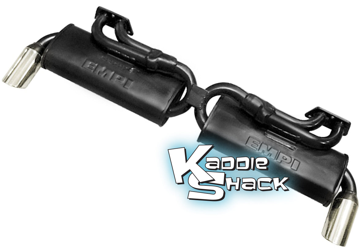 '72 to '74 Type 4 Dual Quiet Pack Exhaust System, Rect. Flange