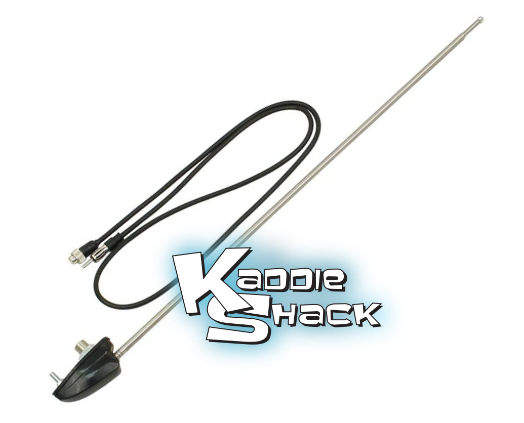 VW Bug Single Side Mount Radio Antenna, Black Base
