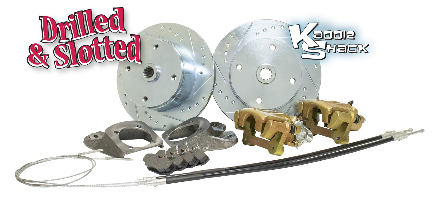 DELUXE Rear Disc Brake Kit '73-79, 4x130, Drilled and Slotted