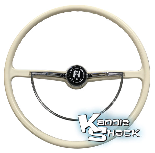 Ivory Steering Wheel with Horn Ring & Button Fits '60 to '70 Bug