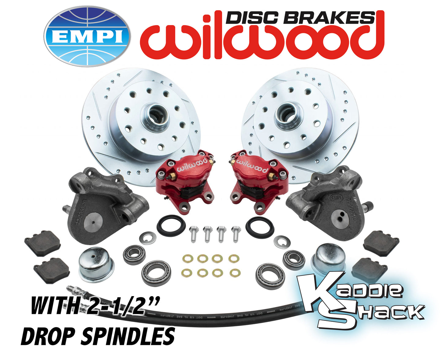Wilwood Brakes w/ 2-1/2" Drop Spindles, Porsche/Chev, LP, Red